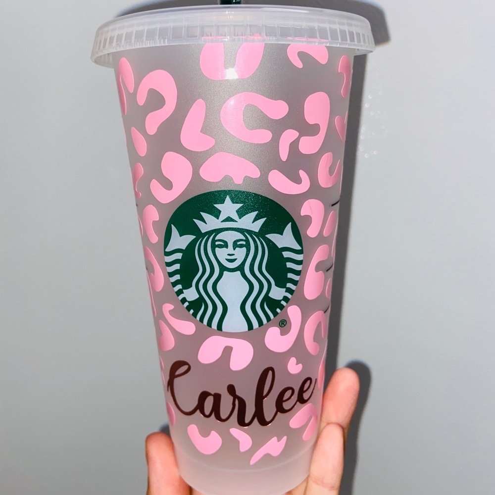 Personalized Cheetah Starbucks Cup
